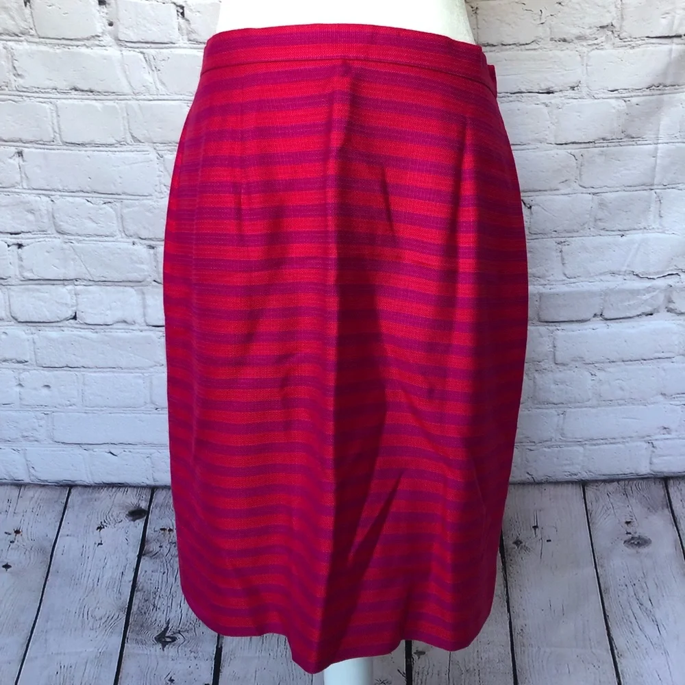 Christian Dior Vintage Pink Striped Blazer and Skirt Suit Set Size 12
